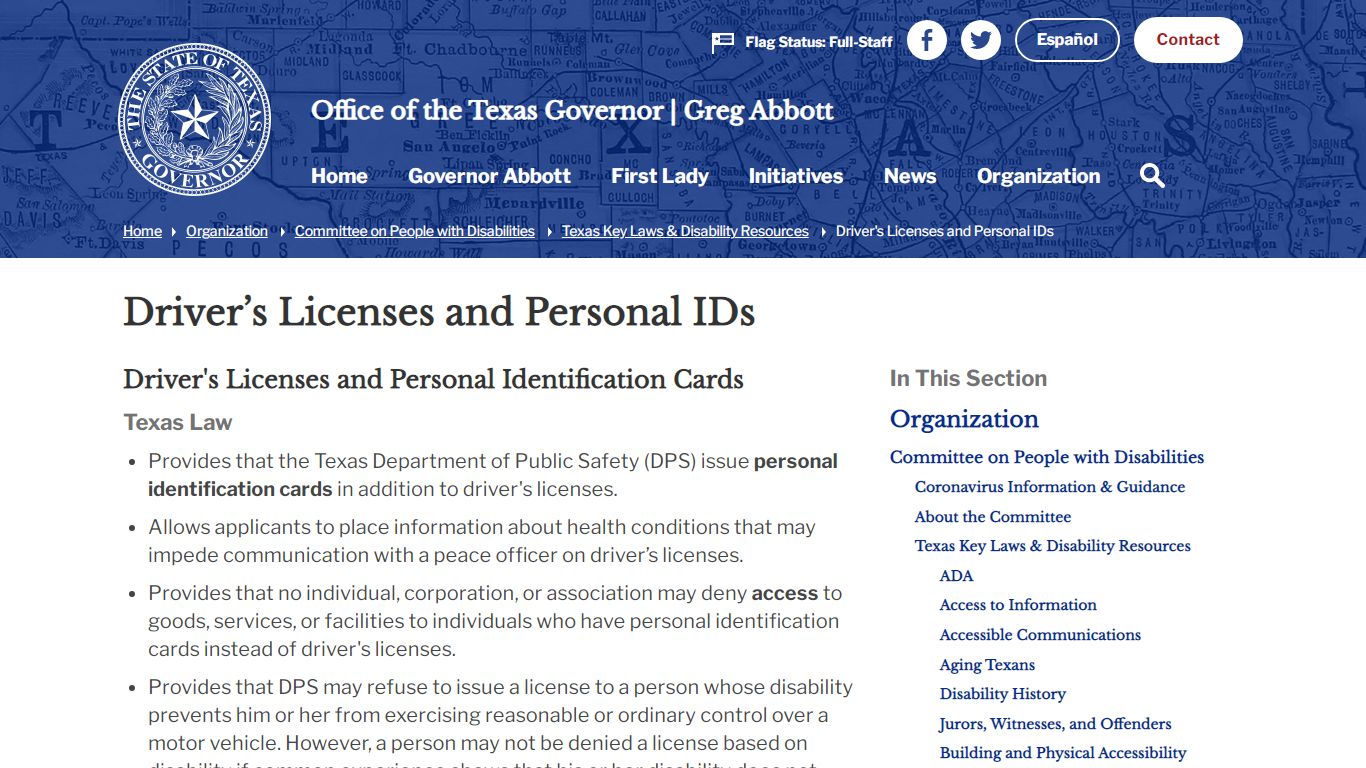 Driver's Licenses and Personal IDs | Office of the Texas Governor ...